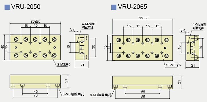 VRU-2080/2095产品尺寸